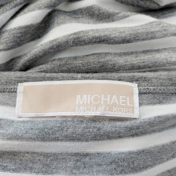 Michael Kors Gray & White Striped Blouse w/Sequins - Picture 11 of 12